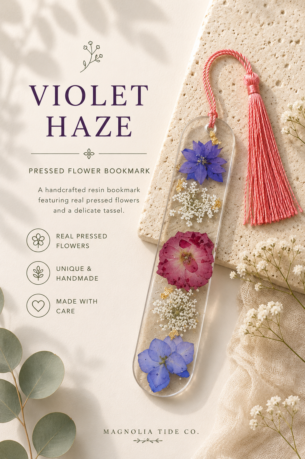 Bloom & Page | Pressed Flower Resin Bookmark