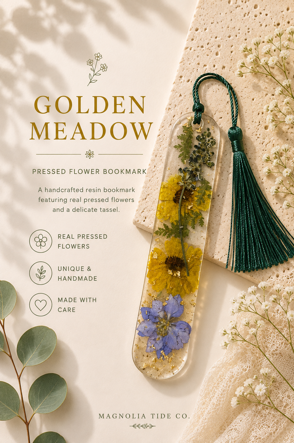 Bloom & Page | Pressed Flower Resin Bookmark